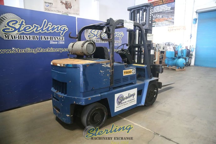15000 lb. Caterpillar #T150D, forklift, 133" lift height, side shift, propane driven, hard rubber tires, 2 - Image 2