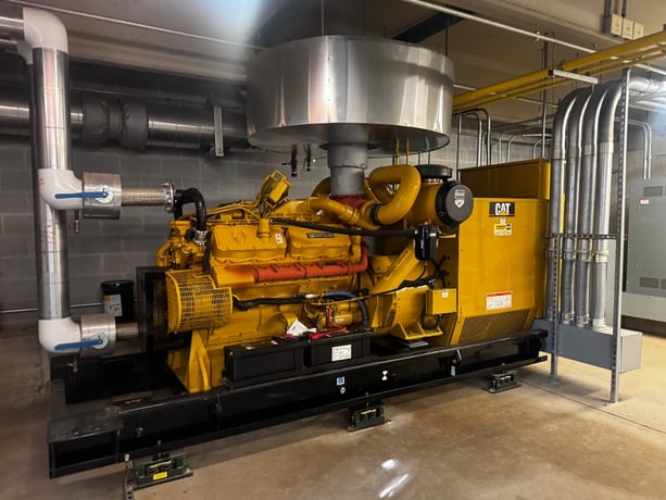 683 KW Caterpillar #3412, diesel generator set, 480 Volts, 3-phase, 396 hours, open skid, 2005 - Image 1