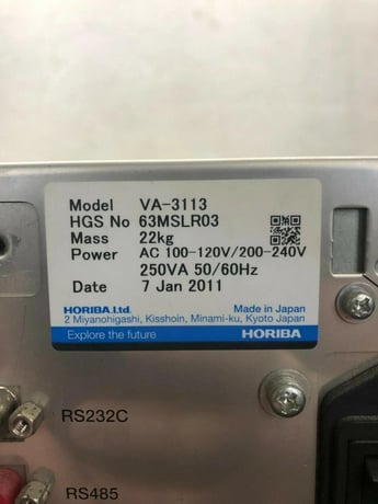 Horiba #VS-3002, Sampling Unit w/ VA-3113 Gas Analyzer, 120/240 V. - Image 5