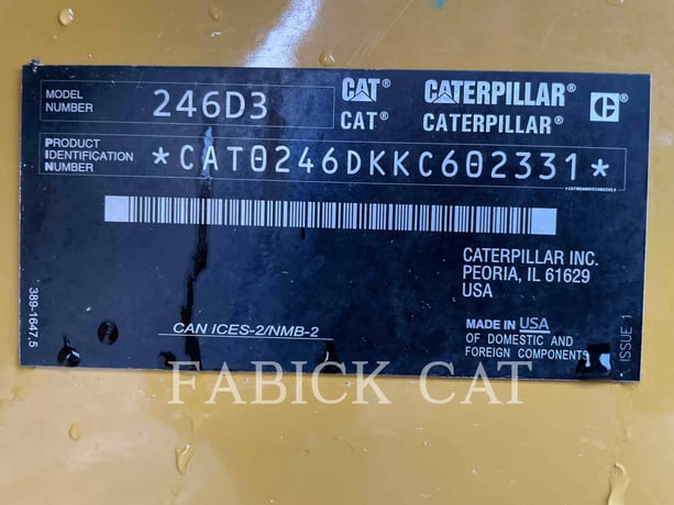 Cat 246D3, Skid Steer Loader, 3089 hours, S/N: KC602331, 2022 - Image 6