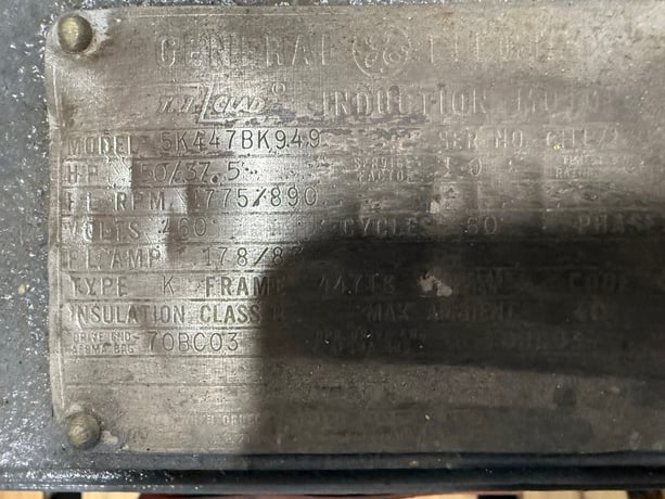 125/37.5 HP 1750/825 RPM General Electric, Frame 447TS, TEFC, 460 Volts - Image 3