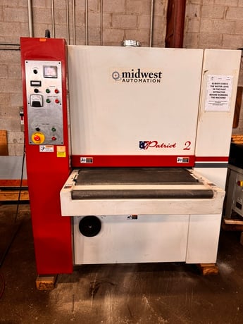 Midwest #ASM-140-20/4.0-MMIJ, Single-Head Duburring Machine, 36" width, 20 HP, 0-40 FPM, 0-6" bed opening - Image 1