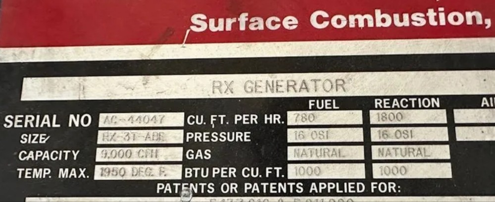 9000 cu.ft./hr., Surface Combustion, Endothermic Generator, Gas Heated, Air Cooled - Image 2