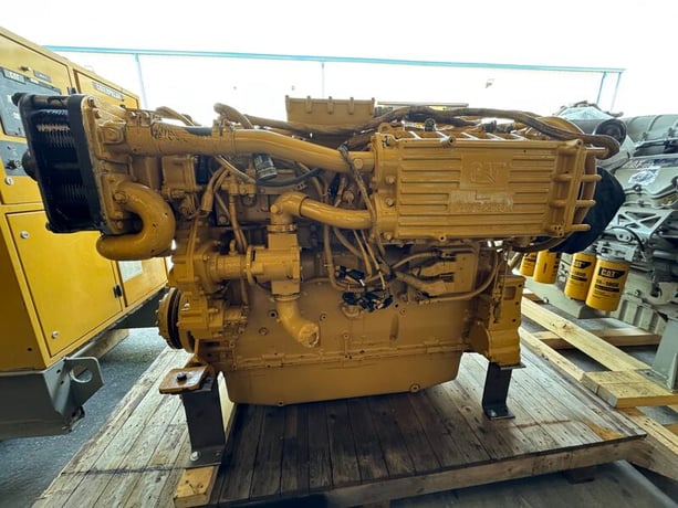 550 HP Caterpillar #3406E-DITA, diesel marine engine, 2100 RPM, 17443 hours, sound attenuated enclosure 1 - Image 1