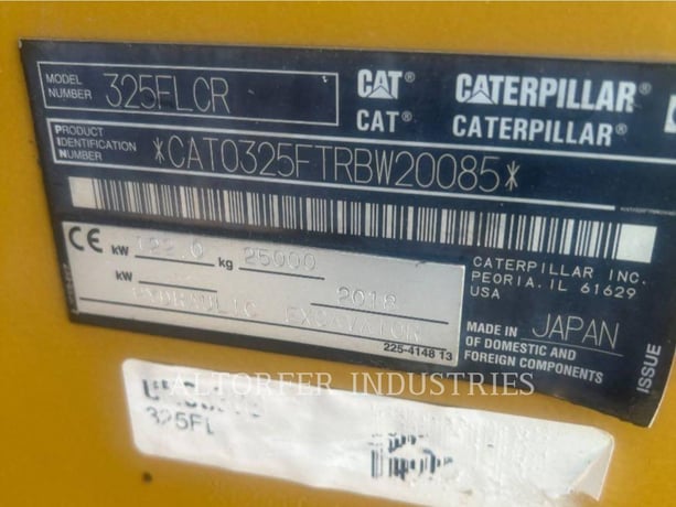Caterpillar 325FL CR, Crawler Excavator, 4441 hours, S/N: RBW20085, 2018 - Image 6