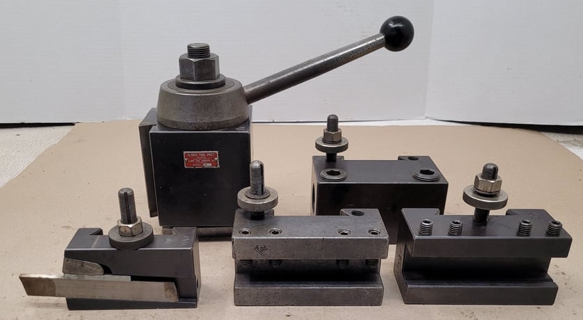 Aloris #DA, quick change tool post w/ holders, 5 piece set - Image 2
