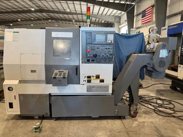 Samsung #SL-15, CNC lathe, 17" swing, 2.09" bore, 11.8" centers, 10 station, A2-5, Fanuc Oi-TF, tool - Image 1