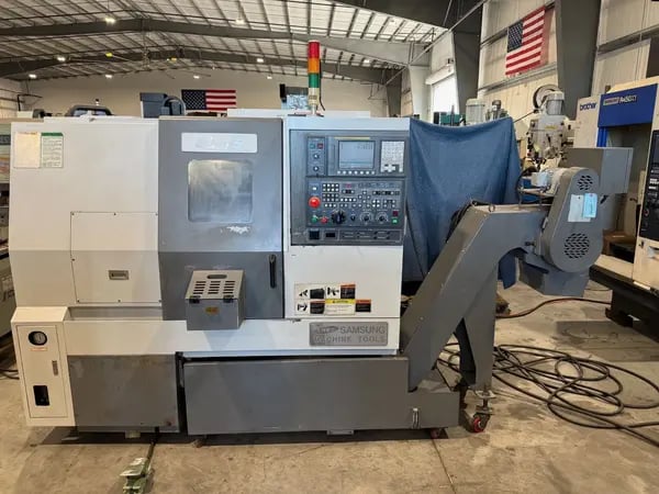 Samsung #SL-15, CNC lathe, 17" swing, 2.09" bore, 11.8" centers, 10 station, A2-5, Fanuc Oi-TF, tool - Image 2