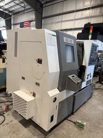 Samsung #SL-15, CNC lathe, 17" swing, 2.09" bore, 11.8" centers, 10 station, A2-5, Fanuc Oi-TF, tool - Image 4