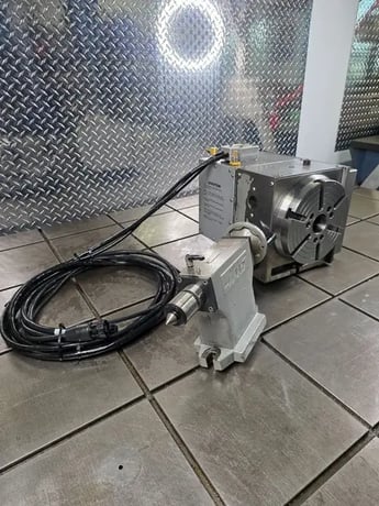 8.3" x 8" Haas #SHRT-210SPH, CNC rotary table, 4-Axis, 6" tailstock, pneumatic brake - Image 5