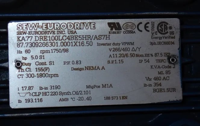 18" Motion Index Drives #RT-400-12-360-RH-CV-100-6, Indexer, 5 HP, 1750/98 RPM, 266/460 V, 2015 - Image 5