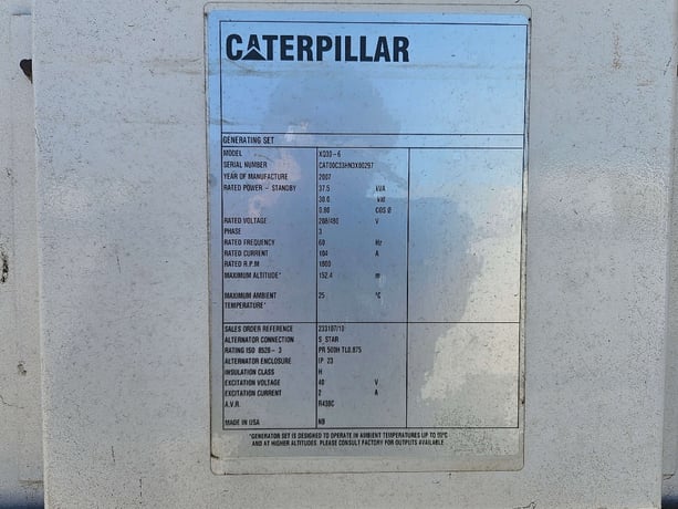 30 KW Caterpillar #XQ30, standby diesel generator set, Tier 4, sound attenuated enclosure - Image 8