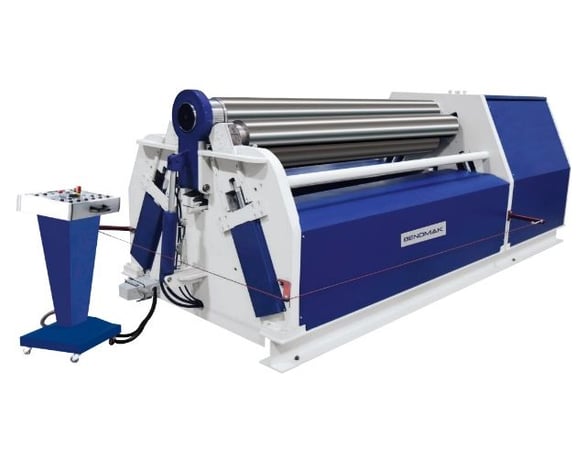 72" x 1/4" Bendmak, 4-roll, digital readouts, drop end, cone rolling attachment - Image 1