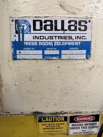60" x 0.25" Dallas #DRFS-860, Heavy-Duty Servo Feed/Straightener Combination - Image 2