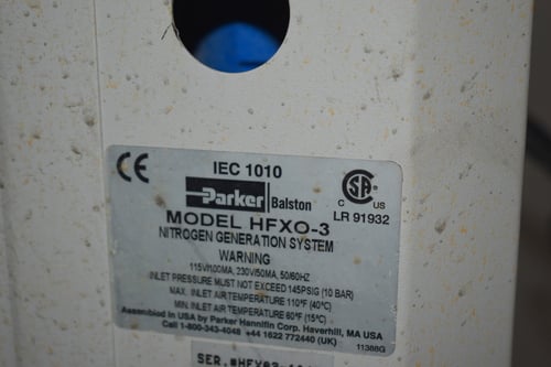 Parker Balston #HFXO-3, Nitrogen Generation System, 145 psig @ 110&deg;F, 115/230 V. - Image 3