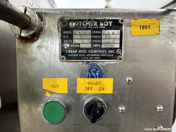 Butcher Boy #250F, Meat Mixer, 200 lb capacity, 3ph, 2 HP, 230 V., casters - Image 9
