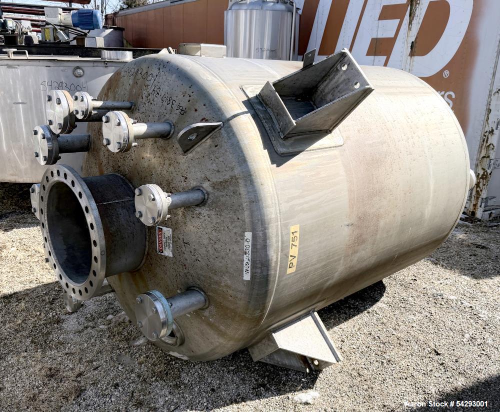 940 gallon, Perry, Storage Tank, Alloy 20, 60" diameter x 72" straight side, dish top & bottom, 15 psi - Image 1