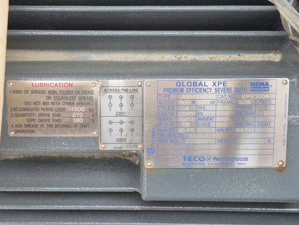 300 HP 1785 RPM Teco Westinghouse #AEHG-TK, Electric Motor, Frame 5009B, 2300/4000 Volts - Image 2