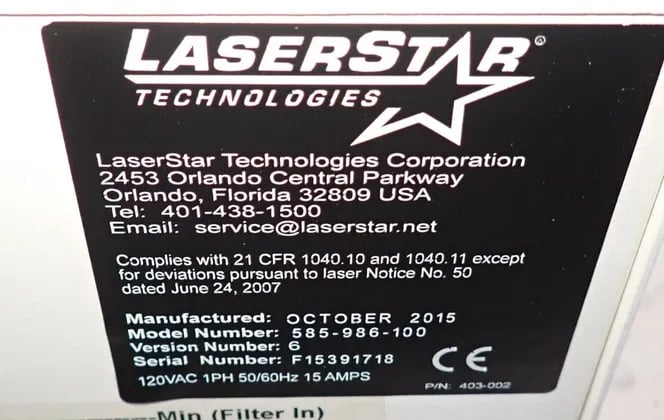 LaserStar Technologies #585-986-100, Laser Welder, w/Lenses, 120 V, 2015 - Image 5