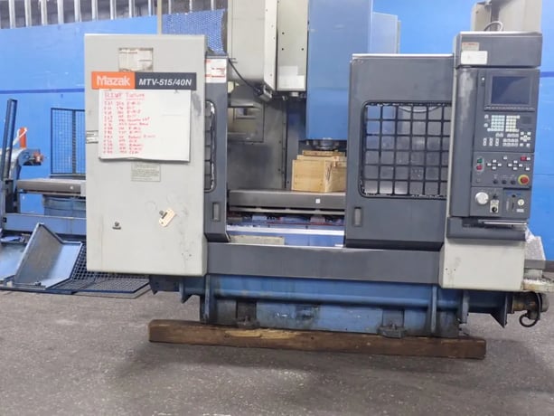 Mazak #MTV-515/40N, CNC Vertical Machining Center, w/Chip Conveyor, 640M Controller, (2) 21" x 51" T-Slot - Image 2