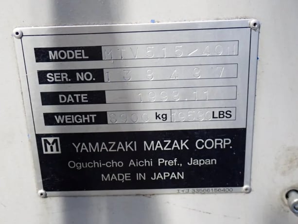 Mazak #MTV-515/40N, CNC Vertical Machining Center, w/Chip Conveyor, 640M Controller, (2) 21" x 51" T-Slot - Image 9