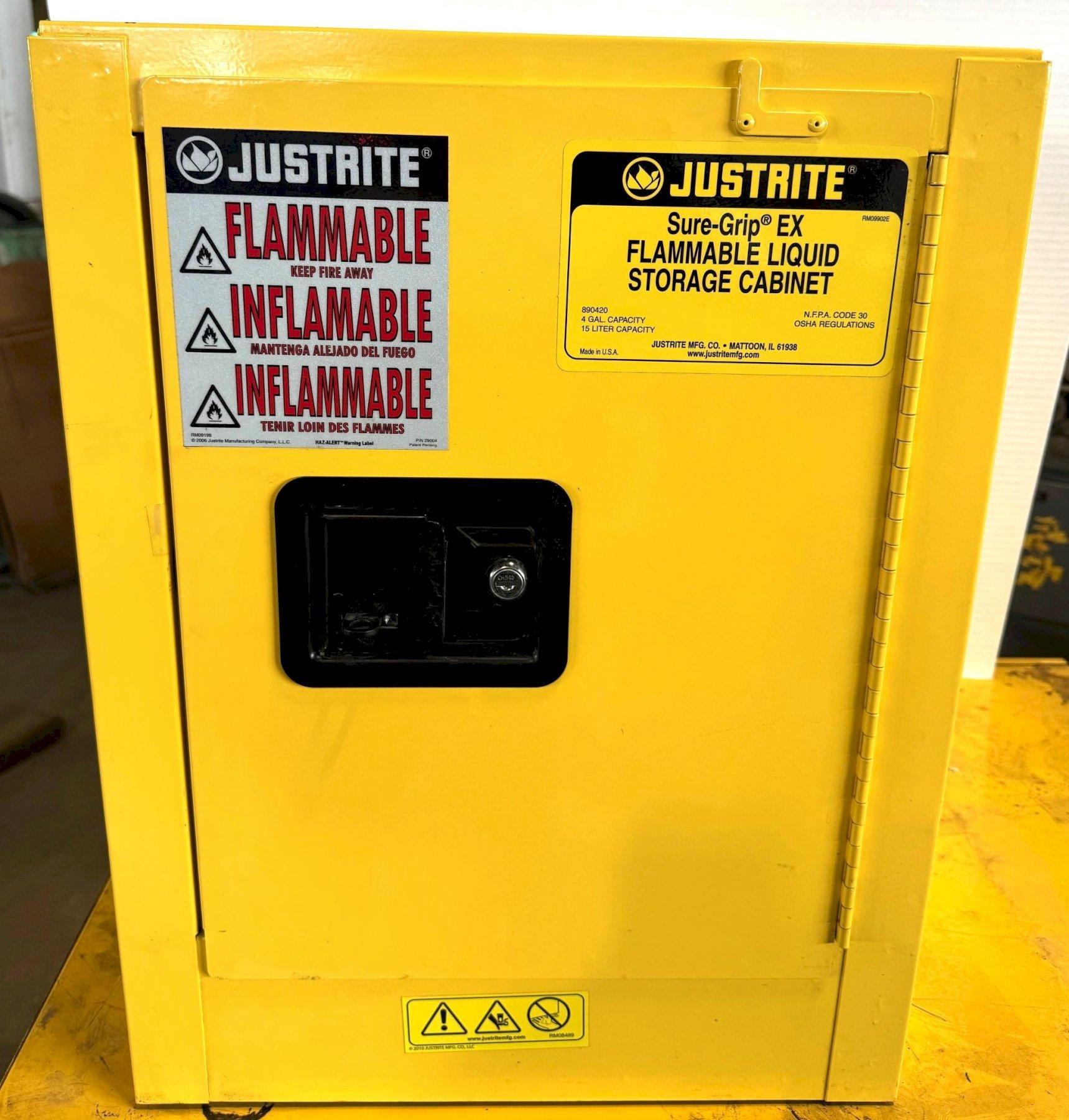 Justrite #890420, sure-grip ex flammable liquid storage cabinet, 22" H x 17" W x 17" D, 4 gallon capacity - Image 3