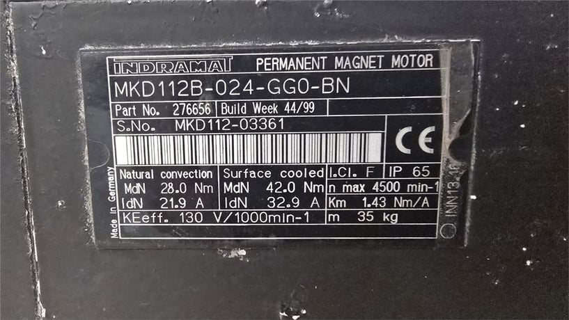 Bosch Rexroth Bosch #MKD112B-024-GG0-BN, permanent magnet servo motor, 1999 - Image 2