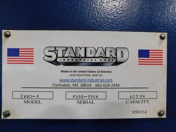 90 Ton, Standard #EV90-6, Press Brake, 6' overall, 53" between housing, 8" stroke, 8" throat, 15" open, 10 - Image 10