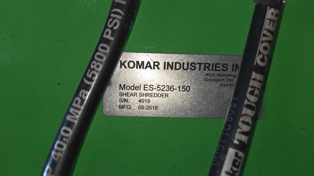 Komar #ES-5236-150, twin shaft shear shredder, counter rotating, anti-jam drive, 150 HP, 2019 - Image 8