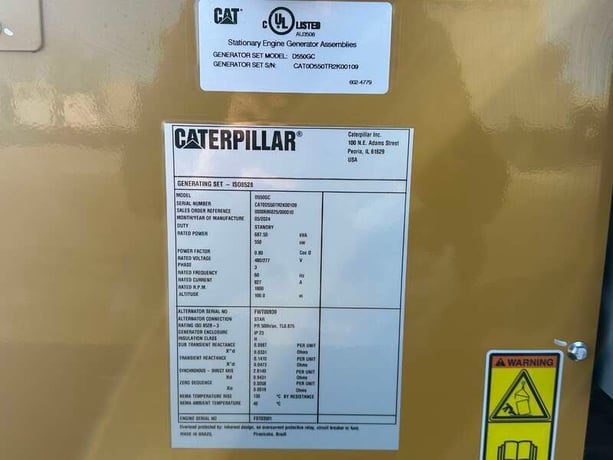 550 KW Caterpillar #C18, diesel generator set, 277/480 Volts, 900 HP @ 1800 RPM, EPA Tier 2, open power unit - Image 7