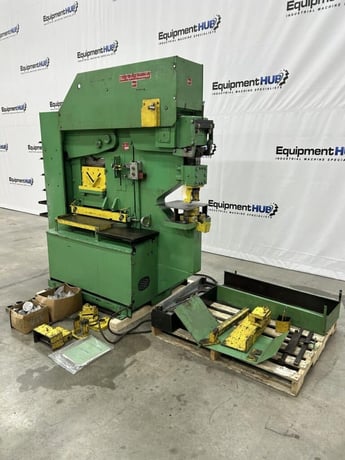 6" x 6" x 1/2" Uni-Hydro #95-24, hydraulic ironworker with tooling, 95 ton, 14" throat, manual - Image 2