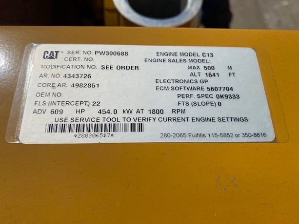 400 KW Caterpillar #C13, diesel generator set, 277/480 Volts, 3-phase, 1371 hours, 609 HP @ 1800 RPM, Tier 3 - Image 4