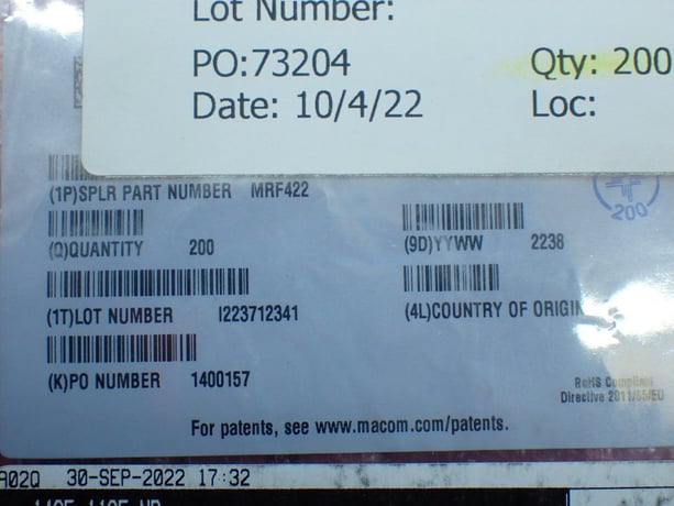 Macom #MRF422, Silicon Power Transistors, LOT of 200, Chassis Mount, 2022 - Image 6