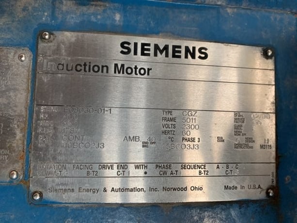 400 HP 1800 RPM Siemens, Frame 5011S, TEFC BB, 2300 Volts - Image 2