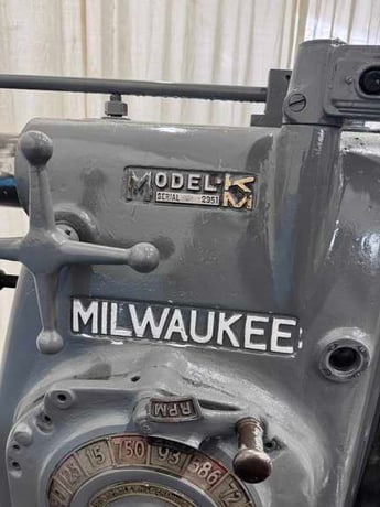 Kearney & Trecker #2K, plain horizontal milling machine, 56" x 12" table, dual controls, overarm support, 7.5 - Image 7