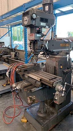 Lagun #FTV-2, vertical mill, 9" x48" tbl., 3 HP, 34.62" X, 16" Y, 5" Z, R-8, Newall 2-Axis digital read out - Image 1