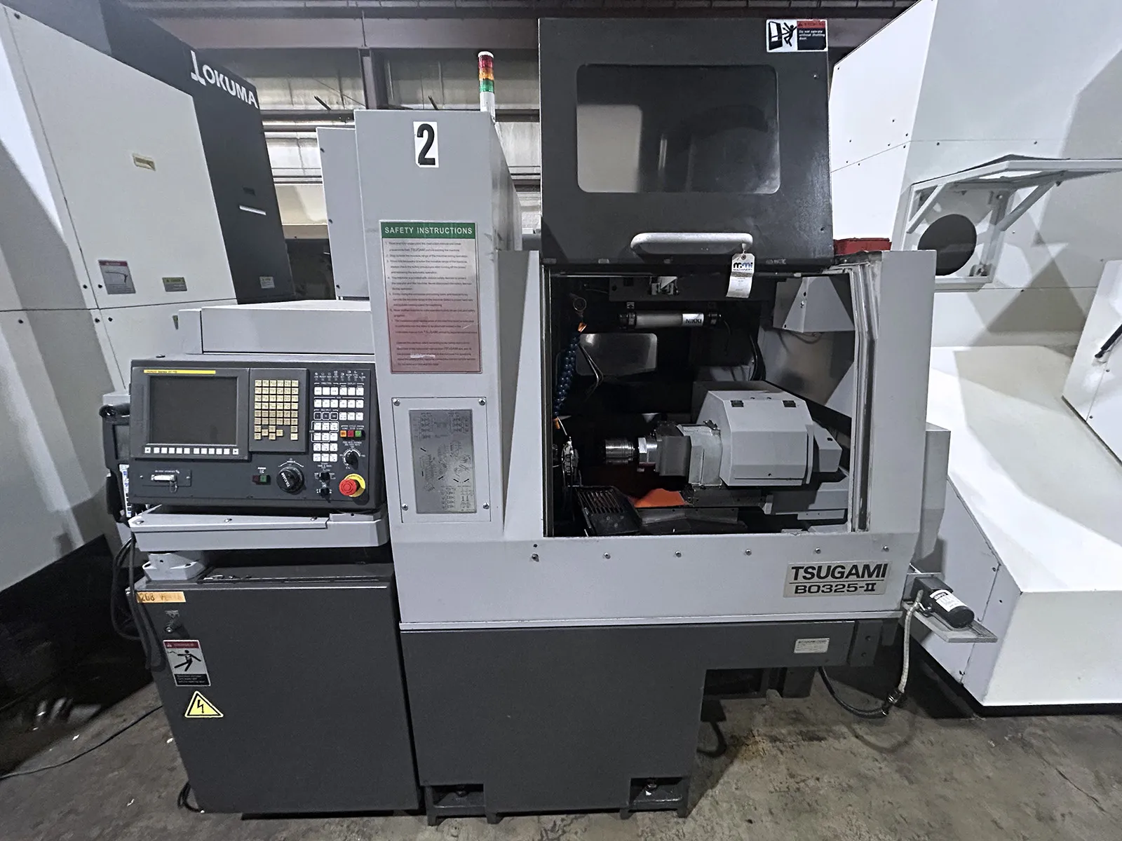 Tsugami #B0325-II, swiss type automatic screw machine, 12.6" length, robot, vibratory bowl feeder, Fanuc - Image 4