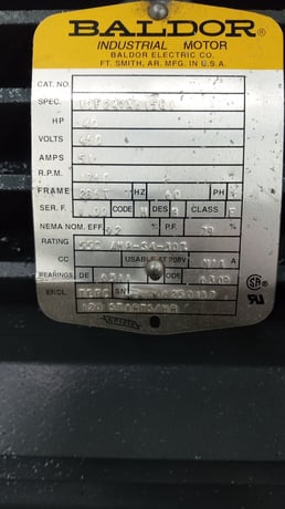 40 HP 1760 RPM Baldor, Frame 286T, TEFC, 460 Volts, 3-phase - Image 3