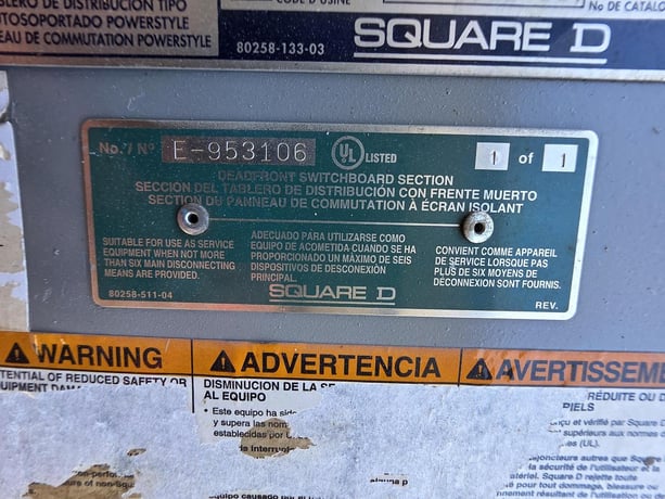 2000 Amps, Square D, Deadfront Switchboard, I-Line breaker system, MLO, 480 Volts, 3 phase - Image 3