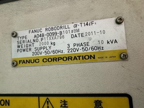 Fanuc #Robodrill-a-T14iFa, CNC vertical machining center, 2011 - Image 4