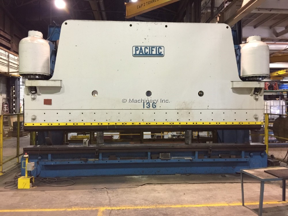 1000 Ton, Pacific #1000-20/18, hydraulic press brake, 20' overall, 216" between housing, #2187 - Image 1