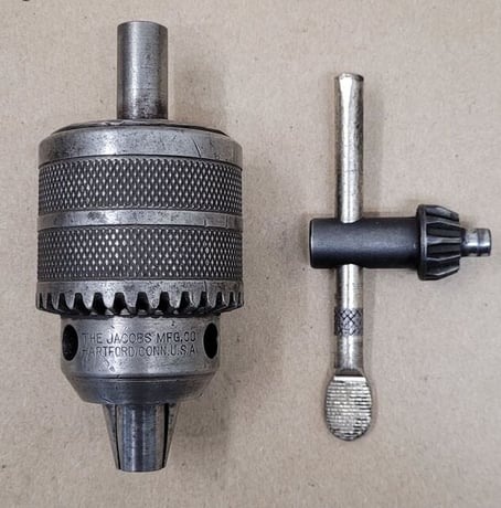 Jacobs #34, 1/2" drill chuck w/ key - Image 1
