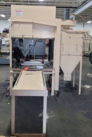 Abrasive Blast Systems #6048, blast cabinet, 2 turn table carts, 900 cfm dust collector - Image 2