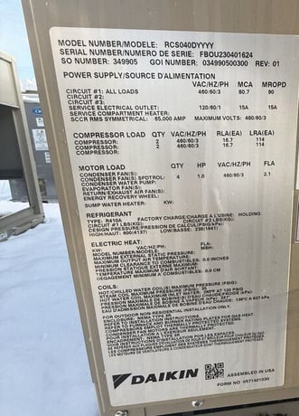 40 Ton, Daikin #RCS040D, 2 stage air cooled condensers, part of split system, R410a, new, unused (32 - Image 4
