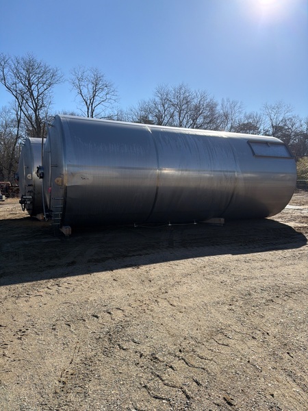15000 gallon Quality Tank Solutions, Stainless Steel Cone Bottom Jacketed Tank, 11'-6" diameter x 30' T/T - Image 1