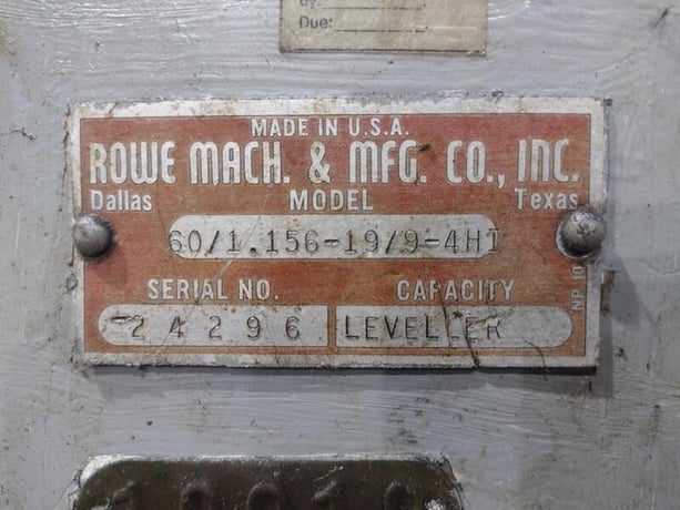 60" x .057" Herr Voss #66/1.156-19/9, 4-HI precision leveler, 66" roll face, 60" mandrel, 19 rolls, 1.156" - Image 3