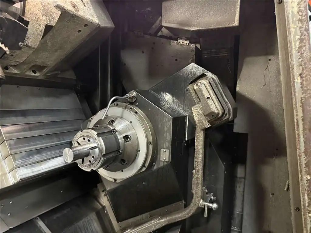 Okuma #LT-300M, twin turret, live milling with sub spindle CNC turning center, OSP-P200L Control, 21.6" - Image 5