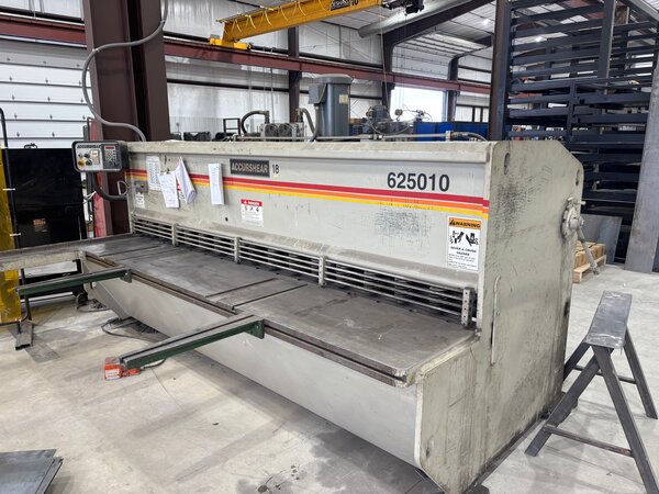 1/4" x 10' Accurshear #625010, Hydraulic Shear, 23 SPM, 20 HP, front operated power back gauge, 1999 - Image 1