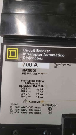700 Amp. Square D MA36700, I-Line Breaker, Lug to Bus, 600 Volts, 3P - Image 5