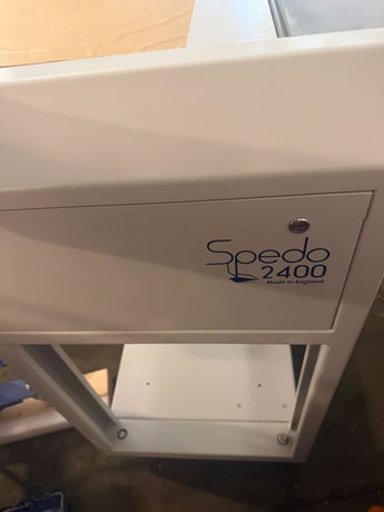 Spedo #2400, Pinless Cutter, rotary blade, 18" width form, 500 FPM, 2019 - Image 5